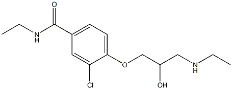 1-[4-[Ethylcarbamoyl]-2-chlorophenoxy]-3-[ethylamino]-2-propanol,,结构式