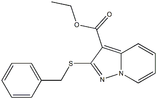 2-[[Phenylmethyl]thio]pyrazolo[1,5-a]pyridine-3-carboxylic acid ethyl ester Struktur