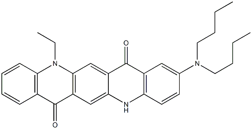 2-(Dibutylamino)-12-ethyl-5,12-dihydroquino[2,3-b]acridine-7,14-dione 结构式