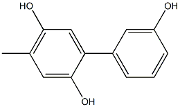 4'-メチル-1,1'-ビフェニル-2,3',5-トリオール 化学構造式