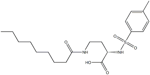 [S,(+)]-4-Nonanoylamino-2-(p-tolylsulfonylamino)butyric acid Struktur