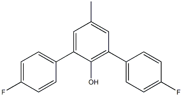 4-メチル-2,6-ビス(4-フルオロフェニル)フェノール 化学構造式