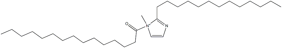 1-メチル-1-ペンタデカノイル-2-トリデシル-1H-イミダゾール-1-イウム 化学構造式
