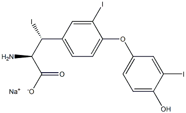 (2R,3R)-2-Amino-3-[4-(4-hydroxy-3-iodophenoxy)-3-iodophenyl]-3-iodopropanoic acid sodium salt Struktur