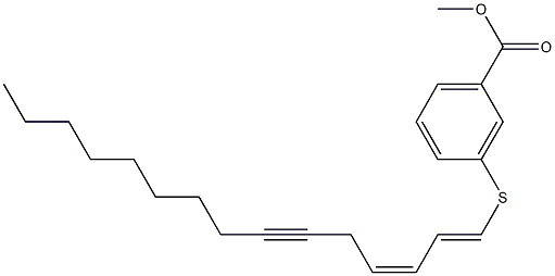 3-[[(1E,3Z)-1,3-ペンタデカジエン]-6-イニルチオ]安息香酸メチル 化学構造式
