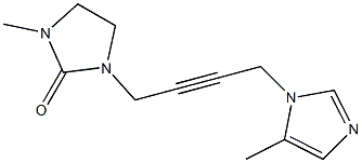 3-メチル-1-[4-(5-メチル-1H-イミダゾール-1-イル)-2-ブチニル]イミダゾリジン-2-オン 化学構造式