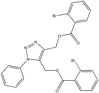 1-フェニル-1H-1,2,3-トリアゾール-4,5-ビス(メタノール)ビス(2-ブロモベンゾアート) 化学構造式