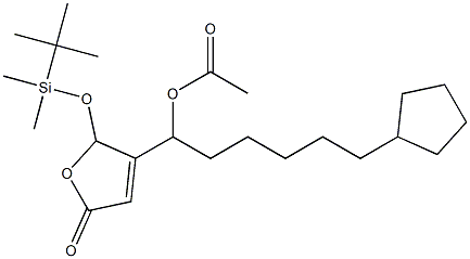 Acetic acid 1-[[2,5-dihydro-5-oxo-2-(tert-butyldimethylsiloxy)furan]-3-yl]-6-cyclopentylhexyl ester 结构式