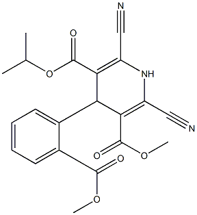 4-(2-Methoxycarbonylphenyl)-2-cyano-6-cyano-1,4-dihydropyridine-3,5-dicarboxylic acid 3-methyl 5-isopropyl ester Structure