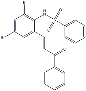 2-(Phenylsulfonylamino)-3,5-dibromochalcone Structure