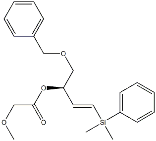 Methoxyacetic acid [(R,E)-1-(phenyldimethylsilyl)-4-(benzyloxy)-1-buten-3-yl] ester Structure