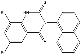 1,2-Dihydro-3-(1-naphtyl)-6,8-dibromo-2-thioxoquinazolin-4(3H)-one Structure