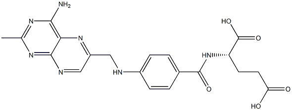 N-[4-(4-アミノ-2-メチルプテリジン-6-イルメチルアミノ)ベンゾイル]-L-グルタミン酸 化学構造式