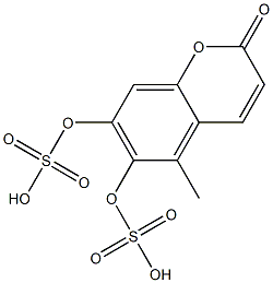 6,7-Di(sulfooxy)-5-methyl-2H-1-benzopyran-2-one Struktur