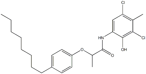 2-[2-(4-Octylphenoxy)propanoylamino]-4,6-dichloro-5-methylphenol,,结构式