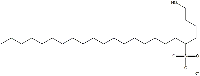 1-Hydroxytricosane-5-sulfonic acid potassium salt,,结构式