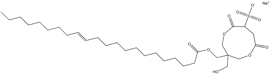 1-[[[(E)-1-Oxo-13-docosen-1-yl]oxy]methyl]-1-(hydroxymethyl)-4,7-dioxo-3,8-dioxacyclononane-6-sulfonic acid sodium salt Structure