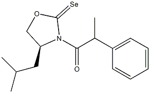 (4S)-4-Isobutyl-3-(2-phenylpropanoyl)oxazolidine-2-selenone Struktur