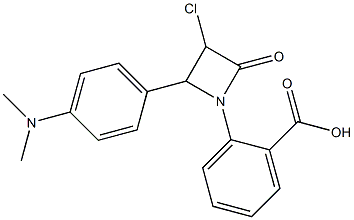 2-[2-(4-Dimethylaminophenyl)-3-chloro-4-oxo-1-azetidinyl]benzoic acid Structure