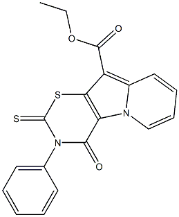 3,4-Dihydro-4-oxo-2-thioxo-3-phenyl-2H-1,3-thiazino[6,5-b]indolizine-10-carboxylic acid ethyl ester