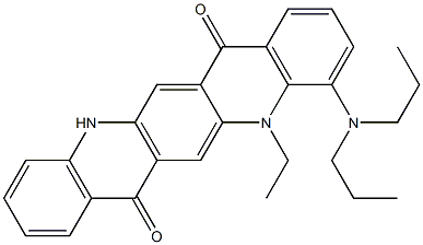 4-(ジプロピルアミノ)-5-エチル-5,12-ジヒドロキノ[2,3-b]アクリジン-7,14-ジオン 化学構造式