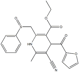 5-Cyano-1,4-dihydro-6-methyl-2-[phenylsulfinylmethyl]-4-(2-furanylcarbonyl)pyridine-3-carboxylic acid ethyl ester