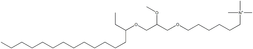 6-(3-ヘキサデシルオキシ-2-メトキシプロピルオキシ)-N,N,N-トリメチルヘキサン-1-アミニウム 化学構造式