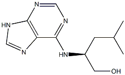 [S,(-)]-4-Methyl-2-[(9H-purine-6-yl)amino]-1-pentanol Struktur