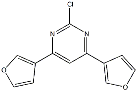 2-Chloro-4-(3-furanyl)-6-(3-furanyl)pyrimidine,,结构式