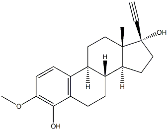 (17R)-3-Methoxy-19-norpregna-1,3,5(10)-trien-20-yne-4,17-diol,,结构式