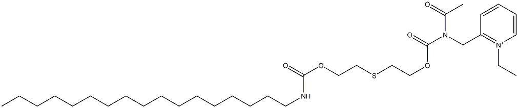 1-エチル-2-[N-アセチル-N-[2-[2-(ヘプタデシルカルバモイルオキシ)エチルチオ]エトキシカルボニル]アミノメチル]ピリジニウム 化学構造式