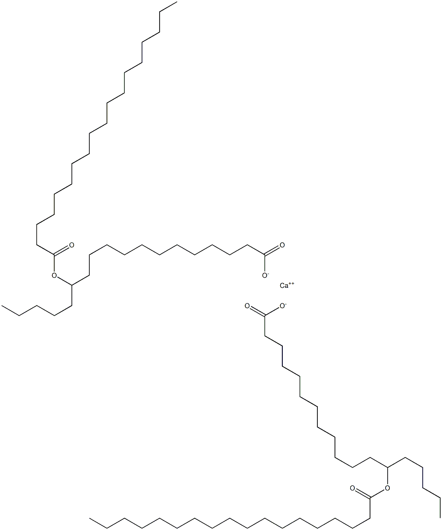 Bis(13-stearoyloxystearic acid)calcium salt Structure