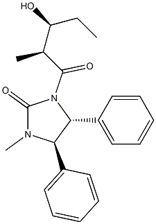 (4R,5R)-4,5-Dihydro-4,5-diphenyl-1-methyl-3-[(2S,3S)-3-hydroxy-2-methylvaleryl]-1H-imidazol-2(3H)-one Struktur