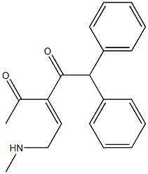 3-(2-メチルアミノエチリデン)-1,1-ジフェニルペンタン-2,4-ジオン 化学構造式