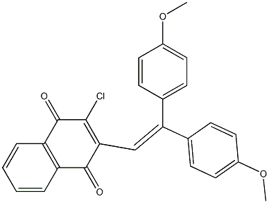 2-クロロ-3-[2,2-ビス(4-メトキシフェニル)エテニル]-1,4-ナフトキノン 化学構造式