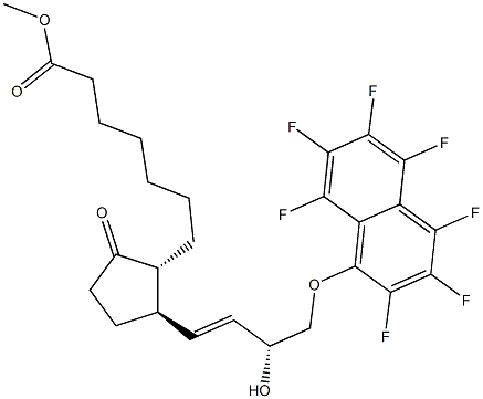 (13E,15R)-15-Hydroxy-9-oxo-16-(heptafluoro-1-naphtyloxy)-17,18,19,20-tetranorprost-13-en-1-oic acid methyl ester,,结构式