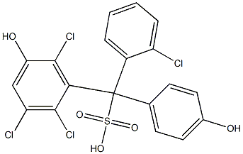 (2-クロロフェニル)(2,3,6-トリクロロ-5-ヒドロキシフェニル)(4-ヒドロキシフェニル)メタンスルホン酸 化学構造式