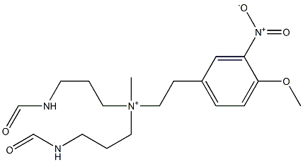 N,N-Bis[3-(formylamino)propyl]-N-methyl-4-methoxy-3-nitrobenzeneethanaminium Structure