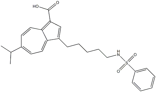 6-Isopropyl-3-[5-(phenylsulfonylamino)pentyl]azulene-1-carboxylic acid Struktur