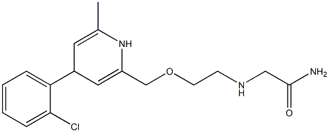 2-[[2-((カルバモイルメチル)アミノ)エトキシ]メチル]-4-(2-クロロフェニル)-6-メチル-1,4-ジヒドロピリジン 化学構造式