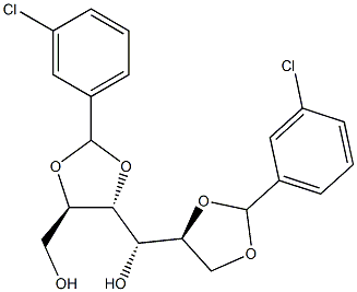 2-O,3-O:5-O,6-O-Bis(3-chlorobenzylidene)-L-glucitol Struktur