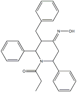 2,6-Diphenyl-3-benzyl-1-propionylpiperidin-4-one oxime