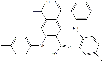 2-(Phenylsulfinyl)-3,5-di(p-toluidino)terephthalic acid Struktur