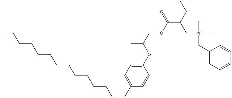 N,N-ジメチル-N-ベンジル-N-[2-[[2-(4-テトラデシルフェニルオキシ)プロピル]オキシカルボニル]ブチル]アミニウム 化学構造式