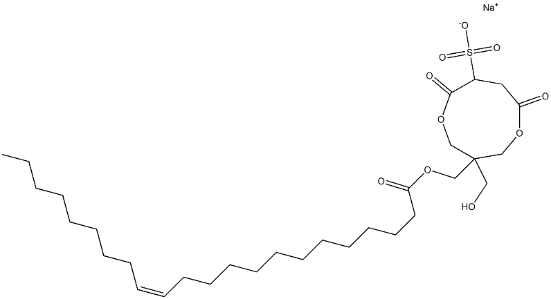 1-[[[(Z)-1-オキソ-13-ドコセン-1-イル]オキシ]メチル]-1-(ヒドロキシメチル)-4,7-ジオキソ-3,8-ジオキサシクロノナン-6-スルホン酸ナトリウム 化学構造式