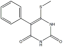 5-フェニル-6-(メチルチオ)ピリミジン-2,4(1H,3H)-ジオン 化学構造式
