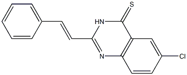 6-クロロ-2-[(E)-2-フェニルエテニル]キナゾリン-4(3H)-チオン 化学構造式