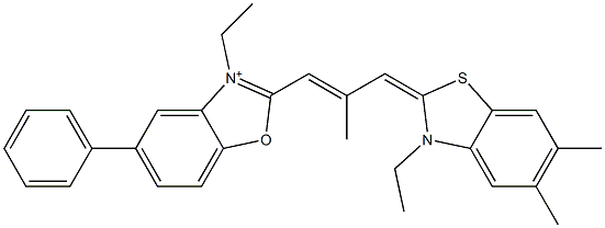  3-Ethyl-2-[3-(3-ethyl-5,6-dimethylbenzothiazol-2(3H)-ylidene)-2-methyl-1-propenyl]-5-phenylbenzoxazolium