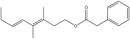 Phenylacetic acid 3,4-dimethyl-3,5-octadienyl ester Struktur
