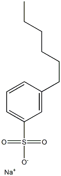 3-Hexylbenzenesulfonic acid sodium salt,,结构式